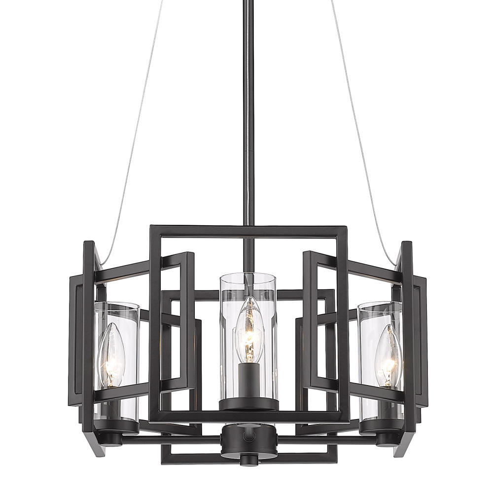Golden Lighting Marco 4-light Pendant in Matte Black